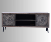 Indian Hand Carved Solid Wood TV Unit 21